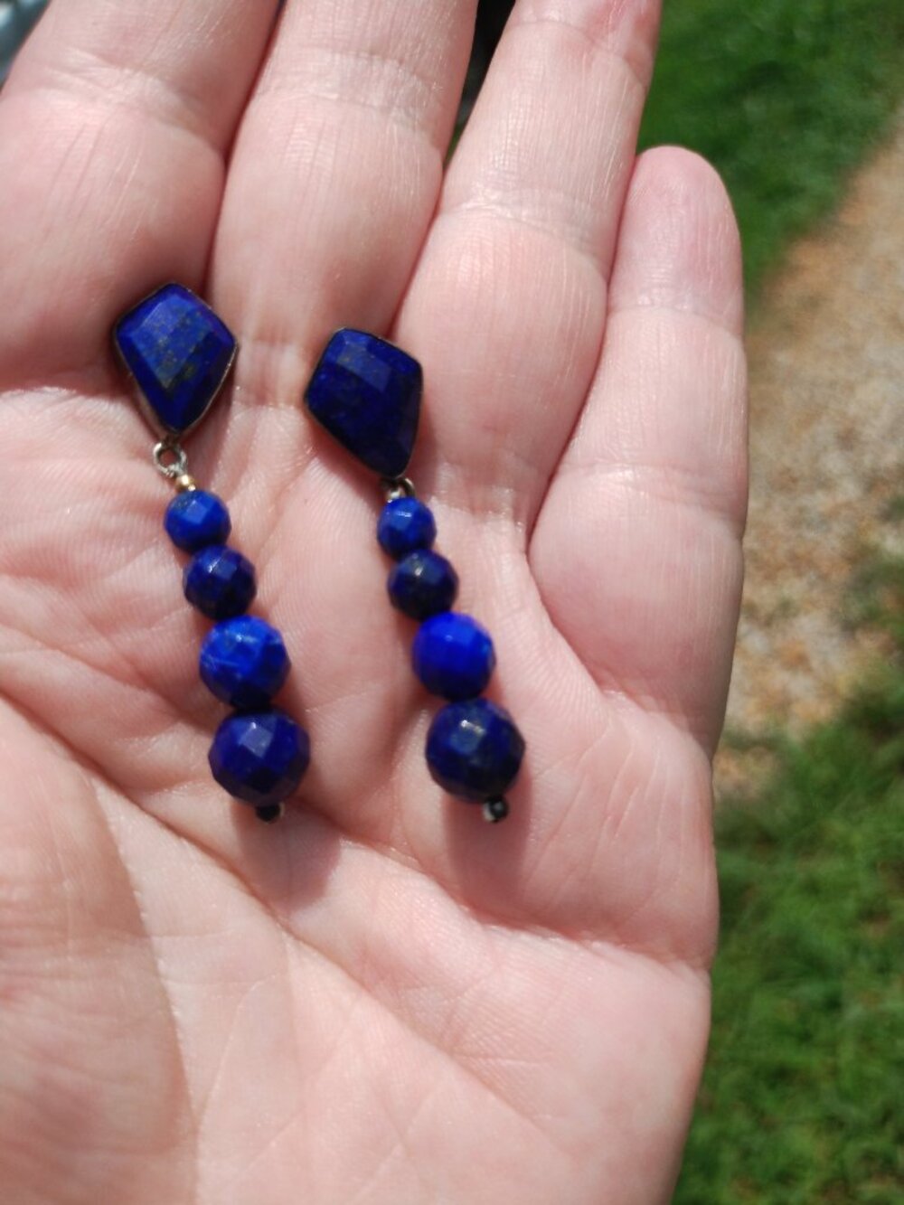 Jay King DTR mine finds Lapis Faceted dangle earrings 925 Sterling Silver - Picture 7 of 8